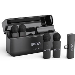 Micro sans fils Boya avec 4 micros et 1 récepteur usb C