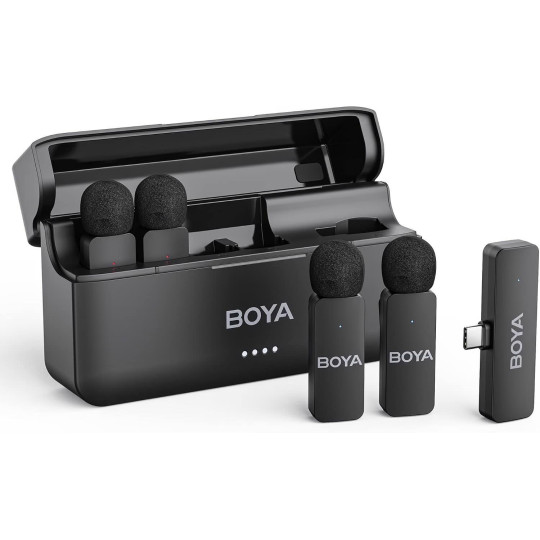 Micro sans fils Boya avec 4 micros et 1 récepteur usb C