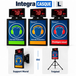 Afficheur de bruit Lcd Integra Casque 40cmx33cm avec support de fixation mural