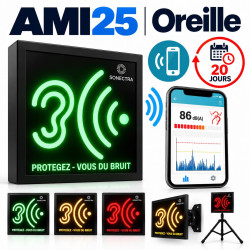 Indicateur de bruit lumineux AMI25 Oreille avec historique 20 jours