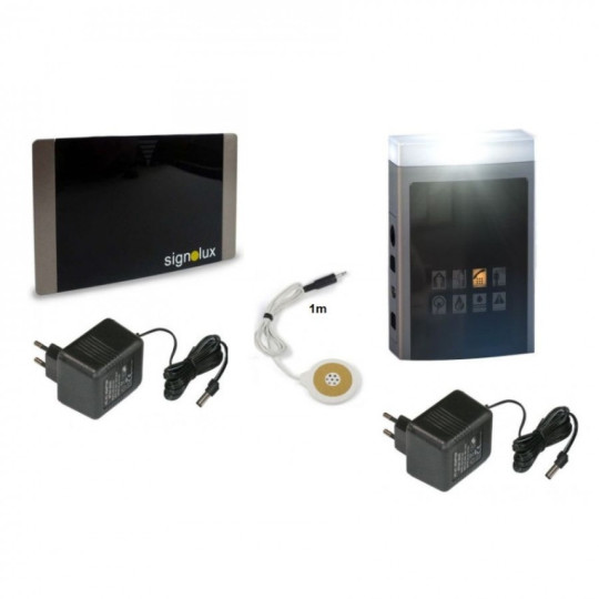 Pack détecteur sonnerie avec lampe flash sonore et adaptateurs